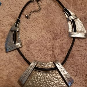 Pounded metal necklace